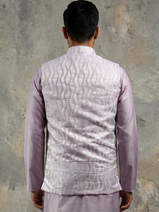 Men Jacquard Woven Design Nehru Jacket