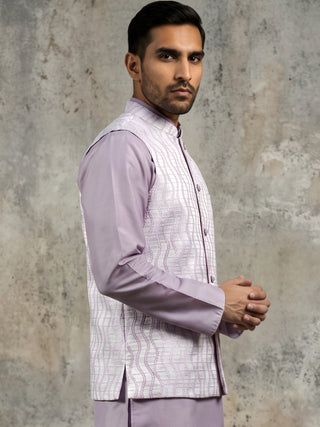 Men Jacquard Woven Design Nehru Jacket