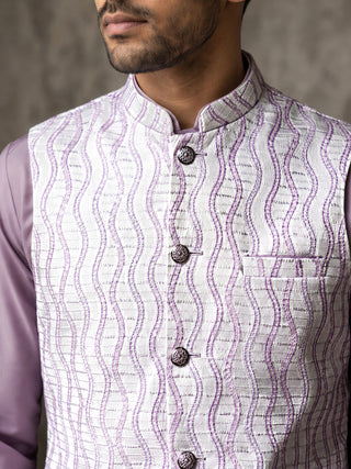 Men Jacquard Woven Design Nehru Jacket