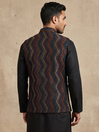 Embroidered Velvet Nehru Jacket