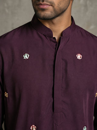 Japanese Fabric Embroidered Kurta with Korean Pants