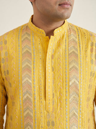 Embroidered and Sequins Kurta Pyjama Set for Men