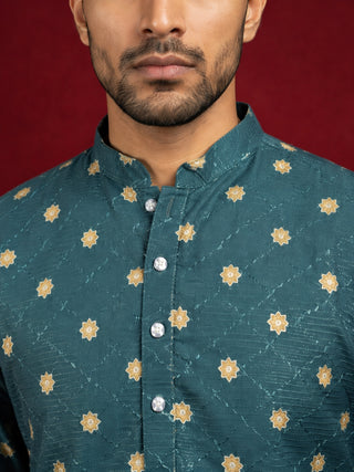 Men's Cotton Blend Printed Kurta