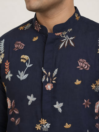 Floral Embroidered and Sequins Kurta Set