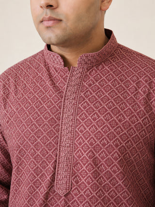 Magenta Embroidered and Sequence Kurta