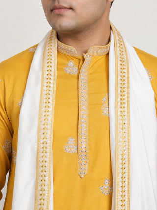 Embroidered & Sequin Kurta Pyjama With Dupatta