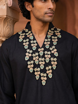 Japanese Fabric Designer Embroidered Kurta