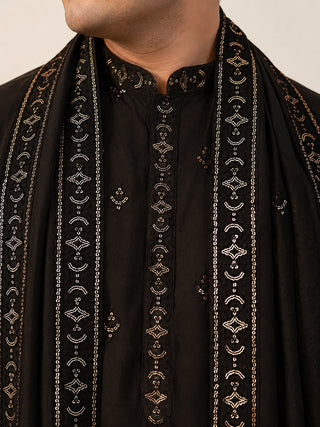 Embroidered & Sequin Kurta Pyjama With Dupatta