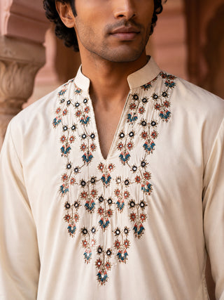 Japanese Fabric Designer Embroidered Kurta