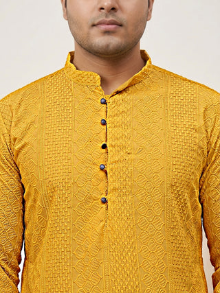Embroidered Cotton Kurta with Churidar