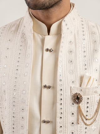 Silk Blend Sequin & Embroidered Indo-Western Set