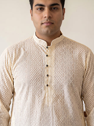 Embroidered Cotton Kurta for Men