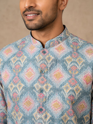 Printed & Thread Work Kurta for Men