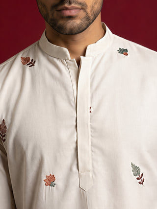 Japanese Fabric Embroidered Kurta & Korean Pants Set