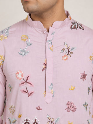 Floral Embroidered and Sequins Kurta Set