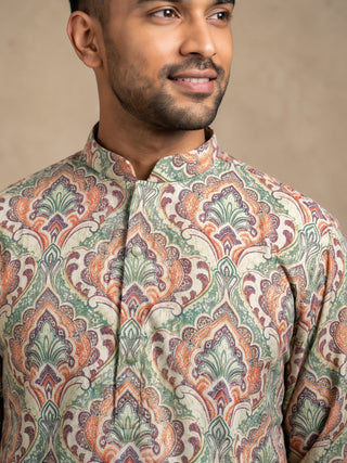 Printed & Thread Work Kurta Pyjama Set