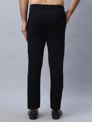 Tapered Fit  Solid Trousers For Men