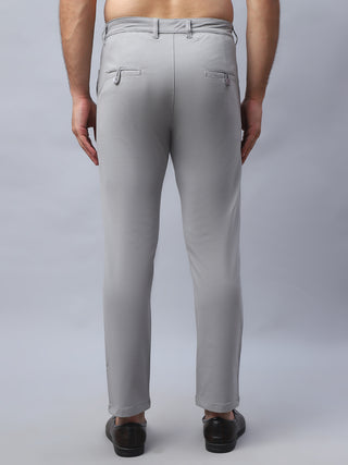 Tapered Fit  Solid Trousers For Men