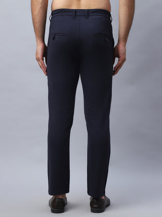 Tapered Fit  Solid Trousers For Men