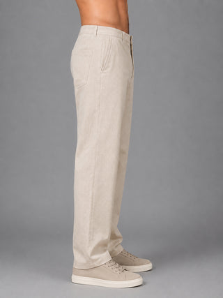 Linen Relaxed-Fit Regular Trousers for Men