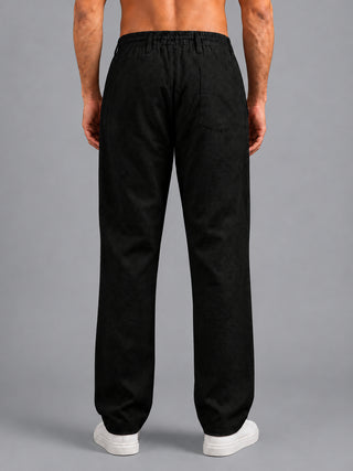 Linen Relaxed-Fit Regular Trousers for Men
