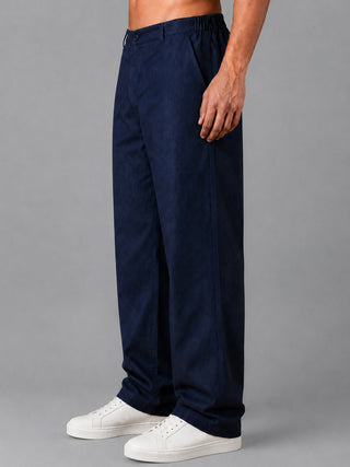 Linen Relaxed-Fit Regular Trousers for Men