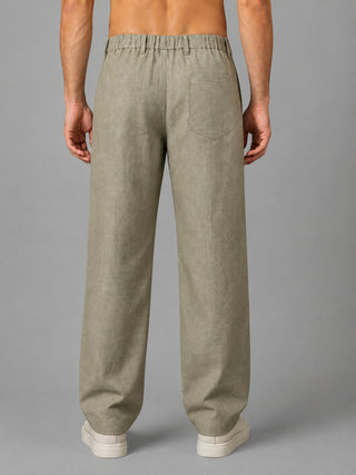 Linen Relaxed-Fit Regular Trousers for Men