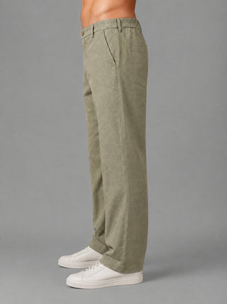 Linen Relaxed-Fit Regular Trousers for Men