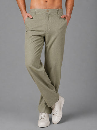 Linen Relaxed-Fit Regular Trousers for Men