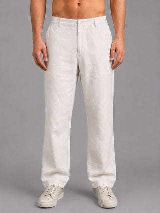 Linen Relaxed-Fit Regular Trousers for Men