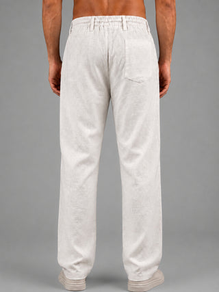 Linen Relaxed-Fit Regular Trousers for Men