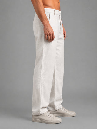 Linen Relaxed-Fit Regular Trousers for Men