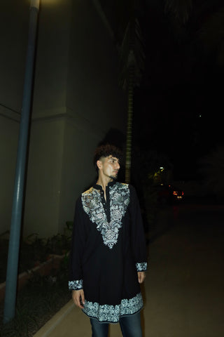Ashish Bhatia in Japanese Fabric Embroidered Kurta for Men