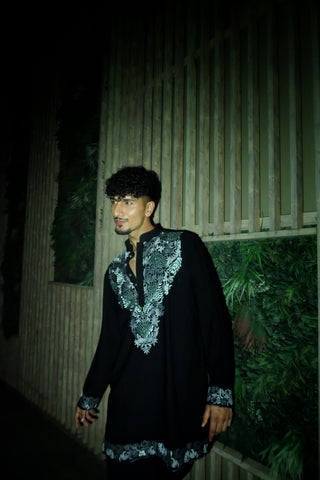 Ashish Bhatia in Japanese Fabric Embroidered Kurta for Men