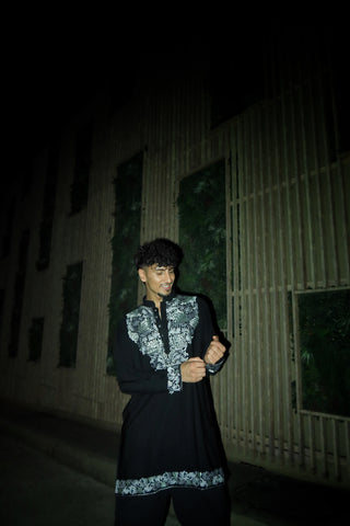 Ashish Bhatia in Japanese Fabric Embroidered Kurta for Men