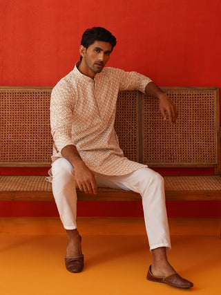 Sequins & Embroidered Kurta Pyjama Set For Men