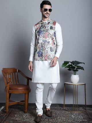 Men's Printed With Zari Work Nehru Jacket