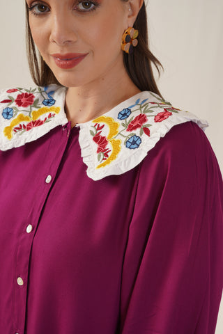 Women's Floral Embroidered A-line  Dress
