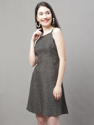 Women Grey Floral Printed A-Line Dresses