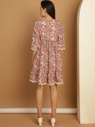 Floral Printed A-Line Dress