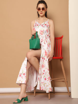 Floral Printed Shoulder Strap Maxi Dress