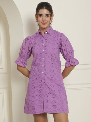 Embroidered Cotton  Dress for Women