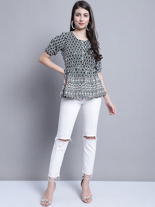 Women's Chikankari & Sequins Work Empire Top