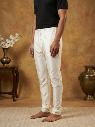 Men Off-White Solid Churidar Pyjamas