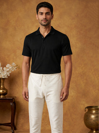 Men Off-White Solid Churidar Pyjamas