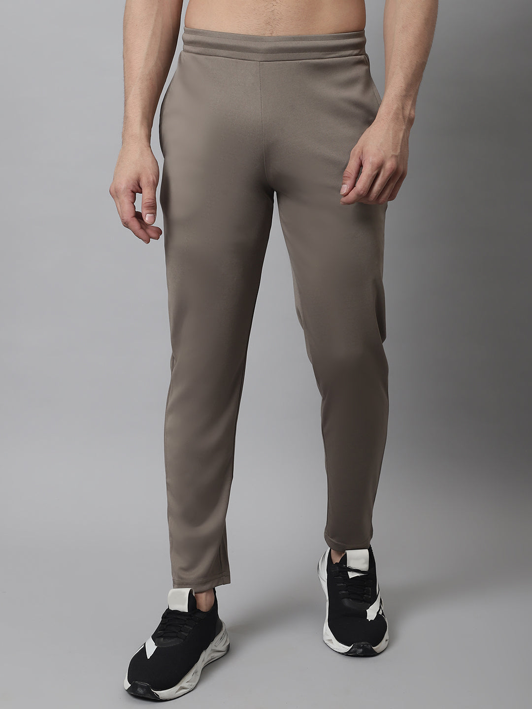 Men's Brown Solid Streachable Lycra Trackpants