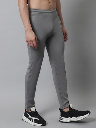 Men's Grey Solid Streachable Lycra Trackpants
