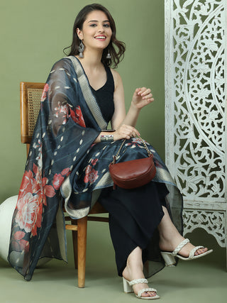 Embroidered Rayon Kurta Palazzos With dupatta