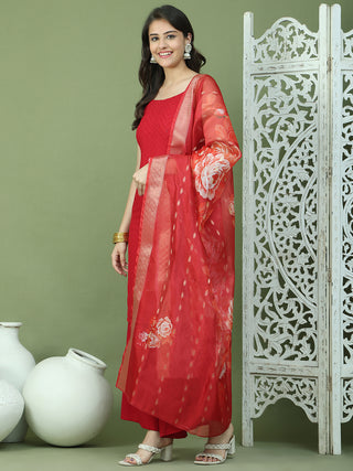 Backless Designer Kurta Palazzo Set with Floral Dupatta