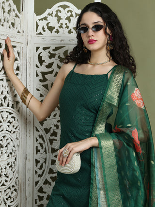 Backless Designer Kurta Palazzo Set with Floral Dupatta
